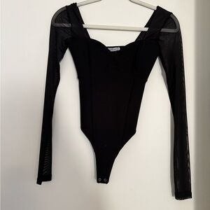 Abercrombie & Fitch Black Long Sleeve Bodysuit
